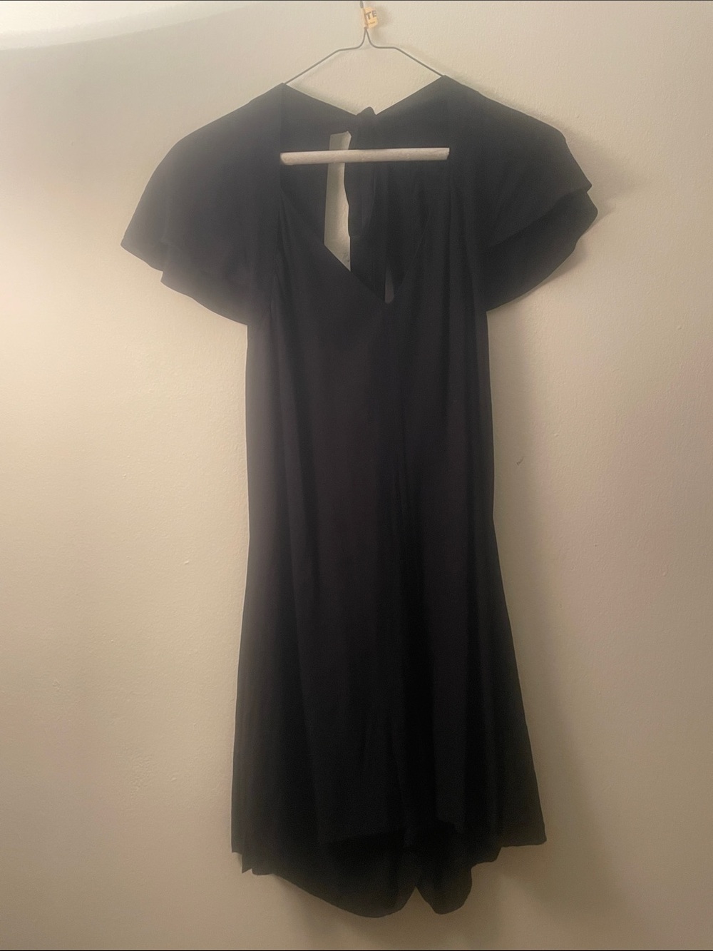 French Connection Black Kozani Flutter-Sleeve Romper